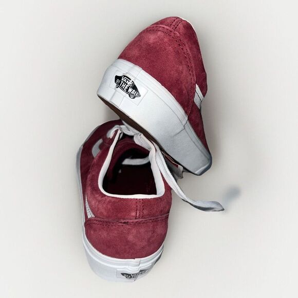 Vans Old Skool Pig Suede Pomegranate Red Low Top Classic Men 6.5 Women’s 8 - Picture 6 of 7